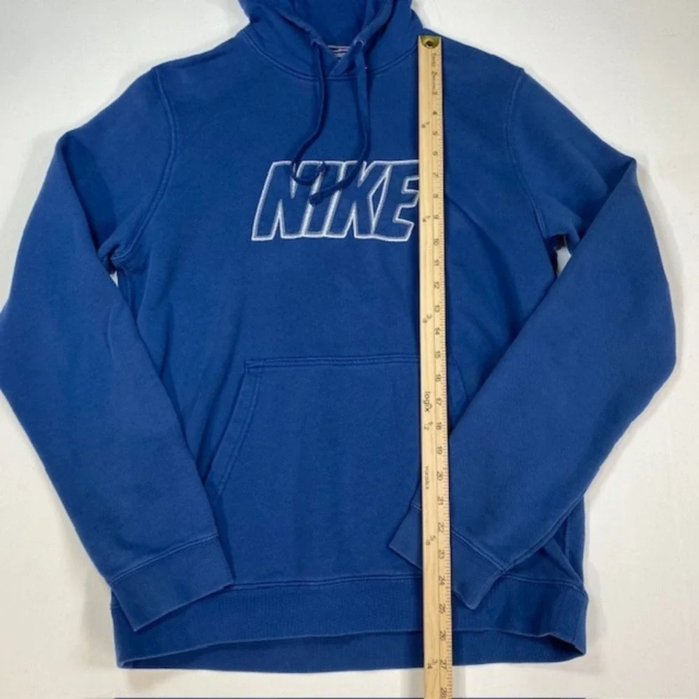 Nike‎ Mens Blue Embroidered Logo Pullover Hoodie Sweatshirt Medium 916275-423